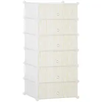 HOMCOM Mobilier Modular pentru Încălțăminte, 6 Cuburi Design Semicristal din PP și ABS, 45x35x17cm, Alb, Soluție Compactă | Aosom Romania