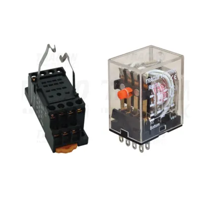 Pachet Releu Miniaturizat 12V AC si Soclu Compatibil RM14