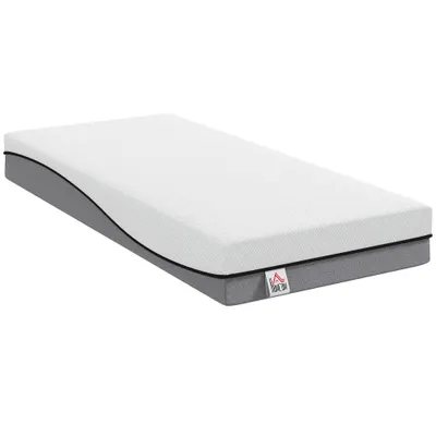 HOMCOM Saltea tip cu arcuri pocket cu spumă memory infuzată cu ceai verde H3 duritate Oeko-TEX & CertiPUR 200x90x20 cm Gri | Aosom Romania