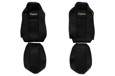 Set huse scaun textil camion compatibile cu MAN TGX (01.2007-12.2017) si MAN TGX 01.2018+ cu scaune Isri, Negru