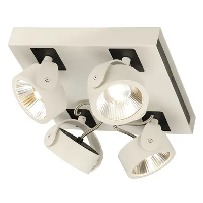 Corp iluminat TAVAN, lumenul Kalu lumini perete perete Alb si tavan, cu Patru capete, cu LED-uri, 3000K, patrat, alb / negru, 60 °