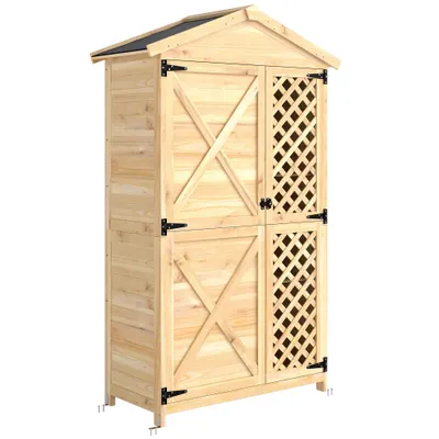 Outsunny Dulap de Exterior: Căsuță de Grădină cu Ușă Ventilată și Kit Anti-Răsturnare. | Aosom Romania