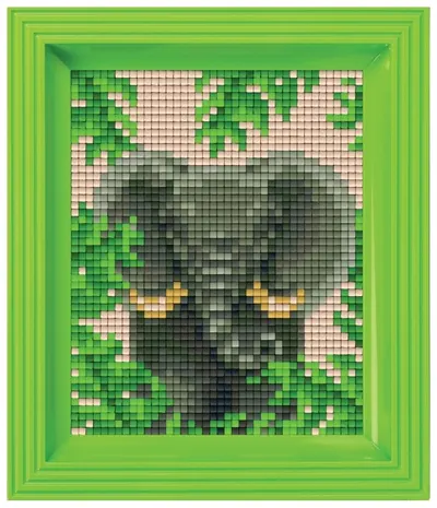 Mozaic cu ramă Pixelhobby - Set elefant cu ciucuri clasici