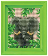 Mozaic cu ramă Pixelhobby - Set elefant cu ciucuri clasici