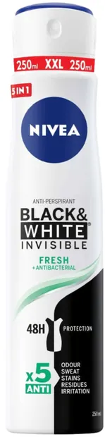 Nivea Spray deodorant Black & White, Fresh, 250 ml