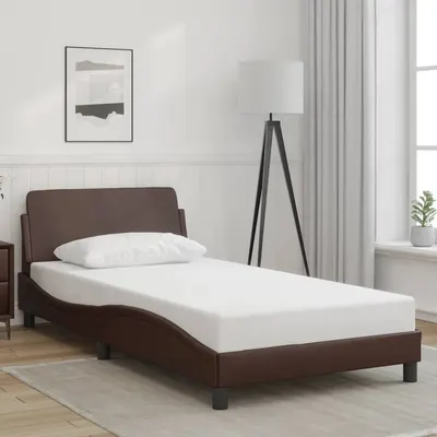 vidaXL Cadru de pat, Dover, maro, 100x200 cm, piele ecologică