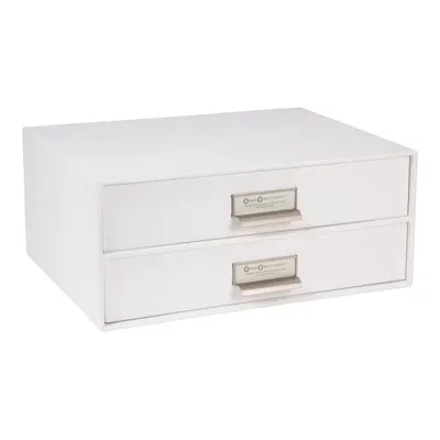 Organizator cu 2 sertare pentru documente Bigso Box of Sweden Birger, 33 x 22,5 cm, alb