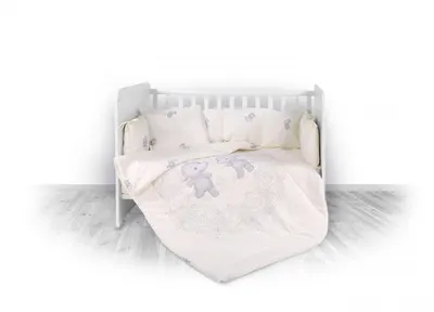 Set lenjerie pat bumbac ranforce 7 piese Lili Happy Hippo