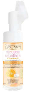 Spuma micelara de curatare cu perie din silicon Vitamin C, 150ml, Evoluderm