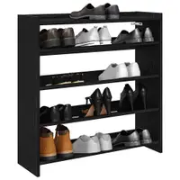 Gossi pantofar, negru, 80x25x81 cm, lemn prelucrat