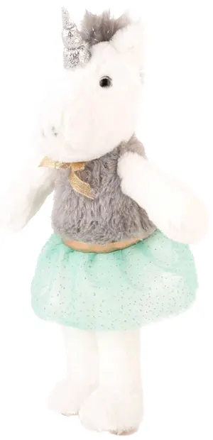Jucărie de pluș Amek Toys - Unicorn cu rochie, 46 cm