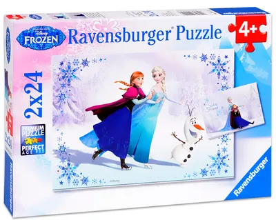 Puzzle Ravensburger din 2 x 24 de piese - Regatul de gheata - Surori pentru totdeauna