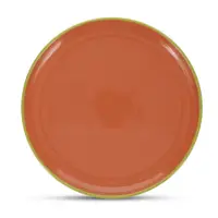 Farfurie verde/portocalie din gresie ø 26 cm Duo – ONA