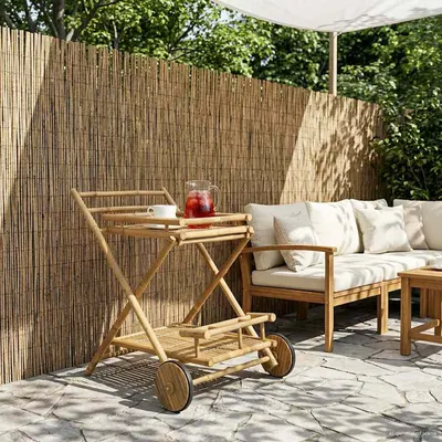 vidaXL Carucior de servire cu roți natural 79 x 67,5 x 84 cm Bambus