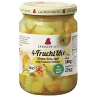 Compot din 4 Fructe, Zwergenwiese, fara Zahar Adaugat, Bio, 340 g