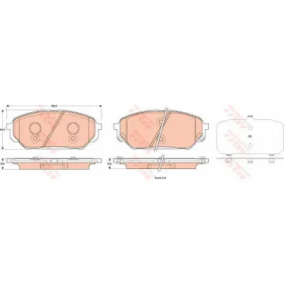 Set placute frana, frana disc TRW GDB3527