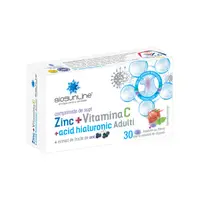 Zinc + Vitamina C + Acid Hialuronic pentru adulti, 30 comprimate de supt, BioSunLine