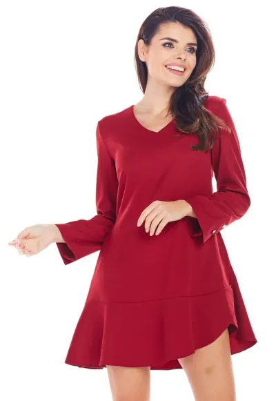 Rochie A344 - Poliester/Elastan - Rosu