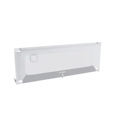 Bariera de protectie pentru copii Tulano Cover 40 WhiteGrey 200x70 cm cu structura ultra-reglabila,husa respirabila,buzunar accesorii integrat,compatibila cu saltele cu grosime 10-28 cm