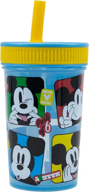 Pahar cu pai Stor Mickey Mouse - Fun-Tastic, 465 ml