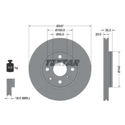 Disc frana TEXTAR 92141903
