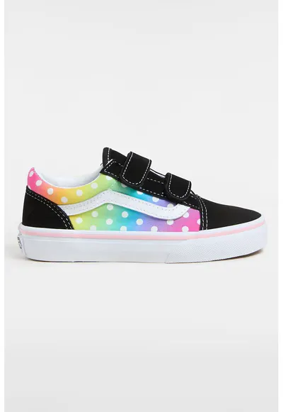 Pantofi sport cu inchidere velcro si detalii din piele intoarsa - Negru/Galben/Roz