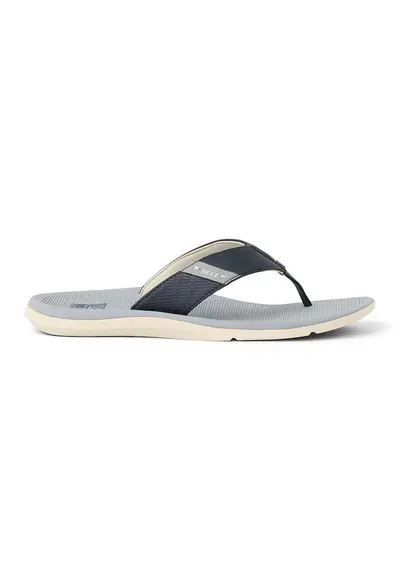 Papuci flip-flop din piele ecologica Santa Ana - Gri/Bleumarin