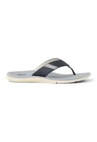 Papuci flip-flop din piele ecologica Santa Ana - Gri/Bleumarin
