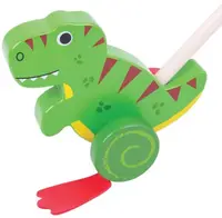 Jucarie de impins din lemn Bigjigs - T-Rex