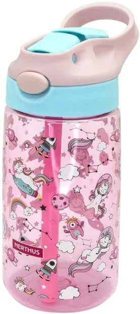 Sticlă pentru copii din tritan cu mâner Nerthus - Unicorni, 450 ml