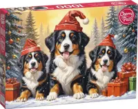 Puzzle Cherry Pazzi din 1000 piese - Căței de Crăciun