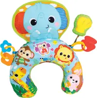 Pernă interactivă WinFun - Jungle Fun, cu sunete, jucărie de dentiție și zornăitoare