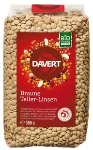 Linte brună organică, 500 g, Davert
