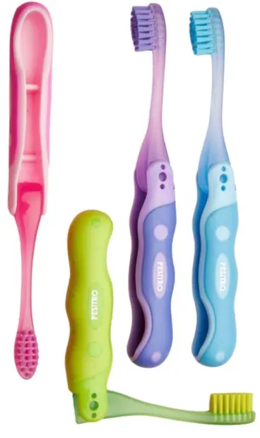 Pesitro Periuță de dinți pentru copii, pentru călătorii Go-Kids, Ultra Soft, 3-5 ani, sortiment