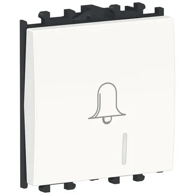 Intrerupator cu revenire, indicator luminos, simbol sonerie 2 module, Schneider Easy Styl LMR1402001, alb