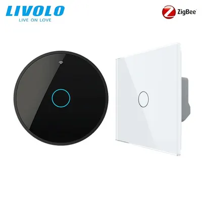 Intrerupator simplu wireless Zigbee generatia noua + hub Zigbee, control de pe smartphone Alb