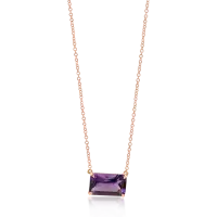 Lant cu pandantiv din aur roz cu un ametist octogonal de 1.9ct