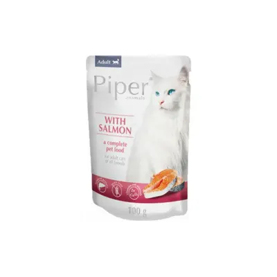 PIPER Animals, Somon, plic hrană umedă fără cereale pisici, (în aspic), 100g