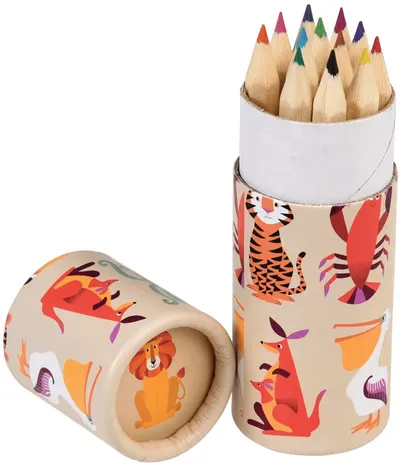 Set de creioane colorate Rex London Creaturi colorate - într-o cutie de carton, 12 culori