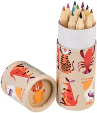 Set de creioane colorate Rex London Creaturi colorate - într-o cutie de carton, 12 culori