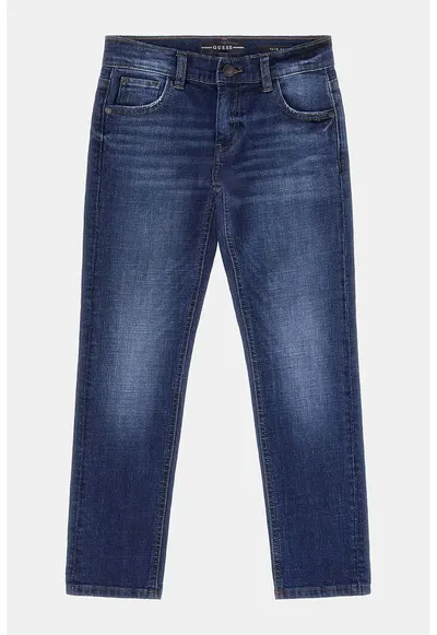 Blugi slim fit cu talie medie - Bleumarin