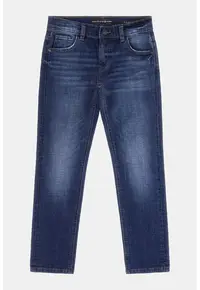 Blugi slim fit cu talie medie - Bleumarin