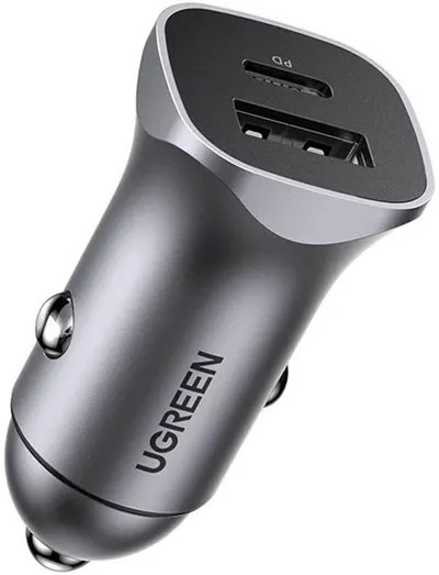 Încărcător auto Ugreen - 405002, USB-A/C, 30W, gri