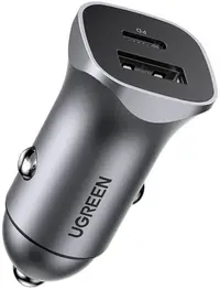 Încărcător auto Ugreen - 405002, USB-A/C, 30W, gri