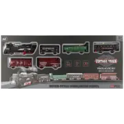 Jucarie locomotiva + 4 vagoane Vintage Train, 49x22x5cm, 23 piese, MegaCreative, 549698