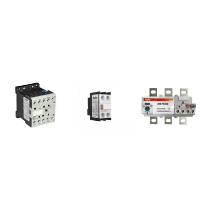 Pachet Control si Protectie Trifazat: Contactor 55kW (115A) cu Bobina 230V/380V, Releu Termic Reglabil 90-150A si Contacte Auxiliare 2NO+2NC