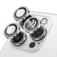 Folie de protectie Camera Spate Lito S+ pentru Apple iPhone 15 Pro Max / 15 Pro, Sticla Securizata, Argintie