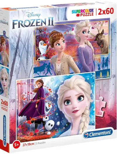 Puzzle Clementoni din 2 x 60 de piese - Frozen 2, Elsa & Anna