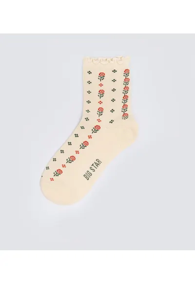 Sosete scurte cu imprimeu floral