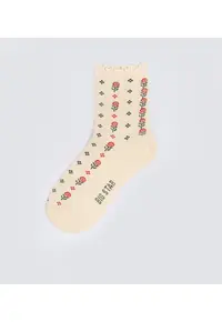 Sosete scurte cu imprimeu floral